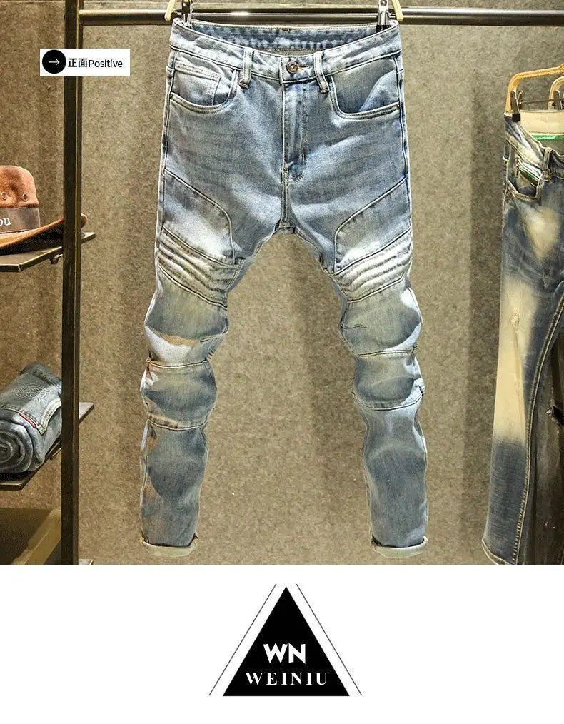 Designer Men's Jeans Luxury Fashion Slim Fit Denim Jeans Stylish korean and Casual Spring and Autumn Look Casual Pencil Pants