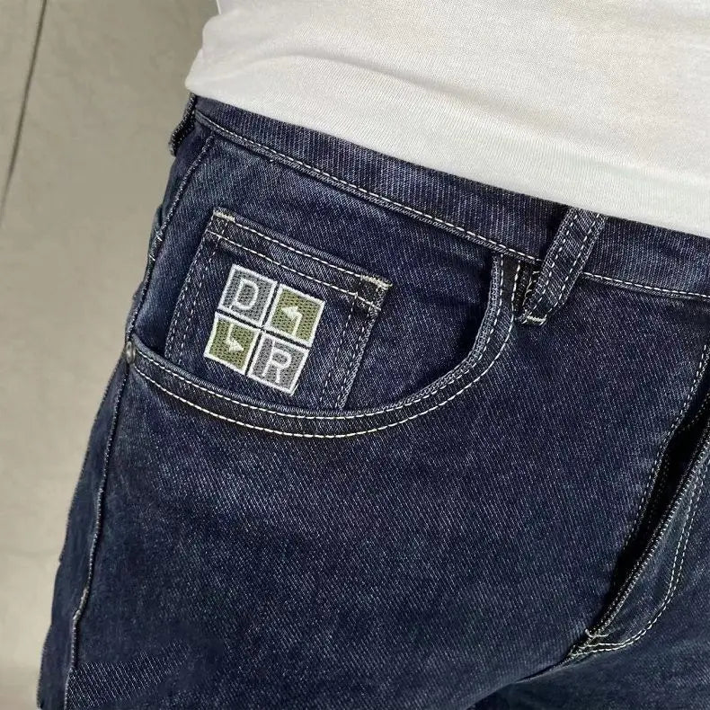 New Harajuku Fashion Trendy Spring Autumn Slim Fit Casual Jeans for Men Vintage Tapered Pencil Pants Stretch Boyfriend Jeans