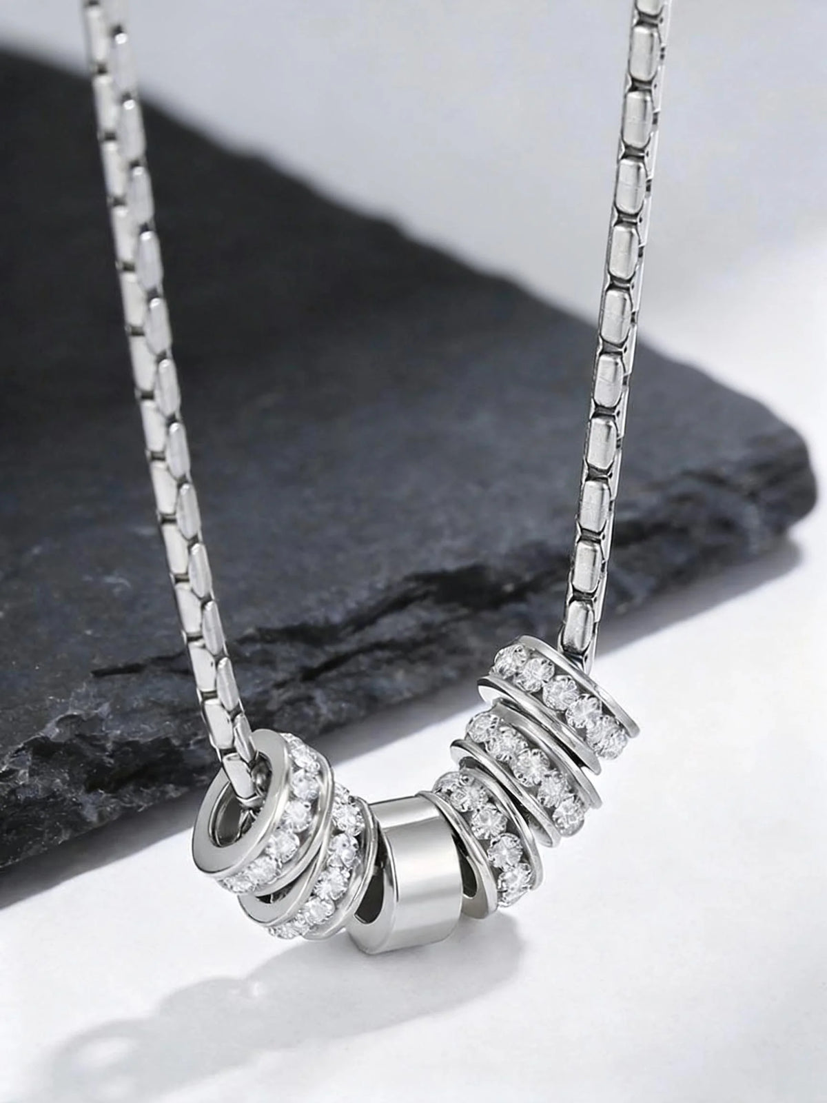 PENDRA Zircon Silver Pendant Necklace