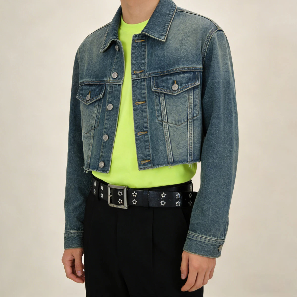 PENDRA Elarara Leather Black D-Buckle Star Belt