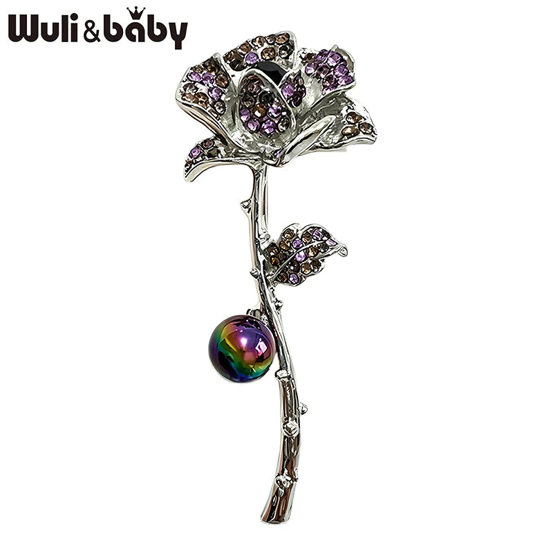 PENDRA Rosalia Rose Flower Brooch