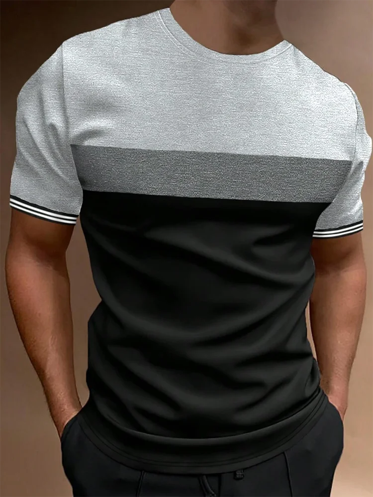 Summer Daily Street Men's T-shirt Outdoor Sports Loose Comfortable Men's T-shirt Fitness Exercise Fashion Men's Short-sleeved