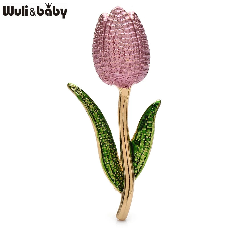PENDRA Tulippa Enamel Tulip Flower Brooch