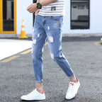 PENDRA Korean Solid Slim Jeans