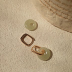 PENDRA Jade Geometry Hoop Earrings