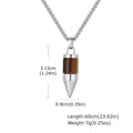 Stylish Bullet Necklaces for Men,Stainless Steel Natural Stone Pendant Necklace,Healing Jewelry Gift for Father Husband Son