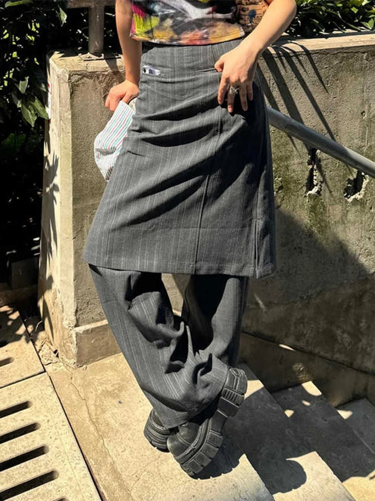 PENDRA Striped Fart Curtain Pants