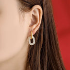 PENDRA Gold Jade Hetian Color Earrings