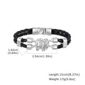 Vintage Elephant Black Leather Bracelet for Men,Trendy Elephant Charms Wristband Gift,An Elephant Never Forgets
