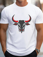 PENDRA Bull Print Tees Urban Short-Sleeve Travel T-Shirt