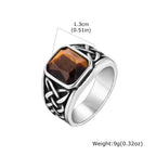PENDRA Knot Ethnic Rock Stone Ring