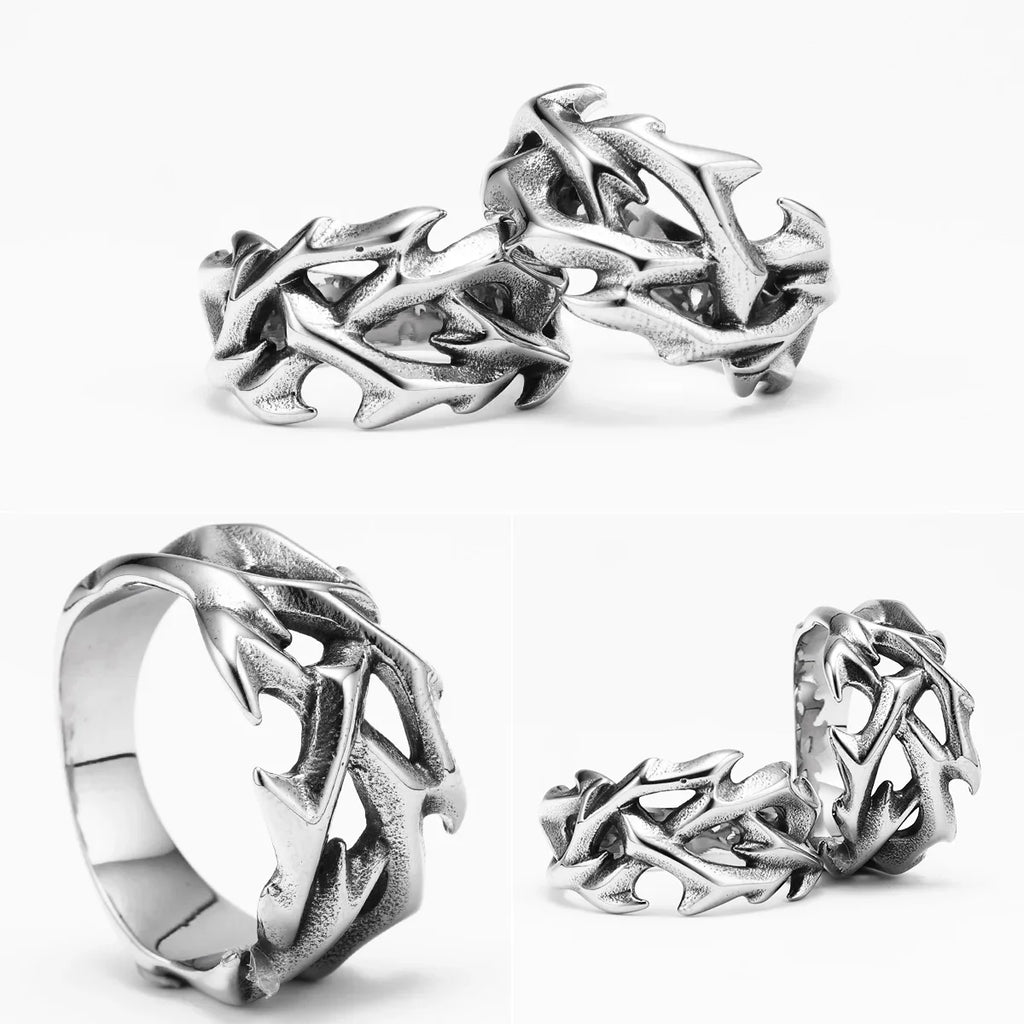 PENDRA Jesus Thorns Crown Steel Ring