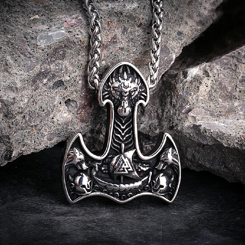 PENDRA Wolf Norse Dragon Necklace