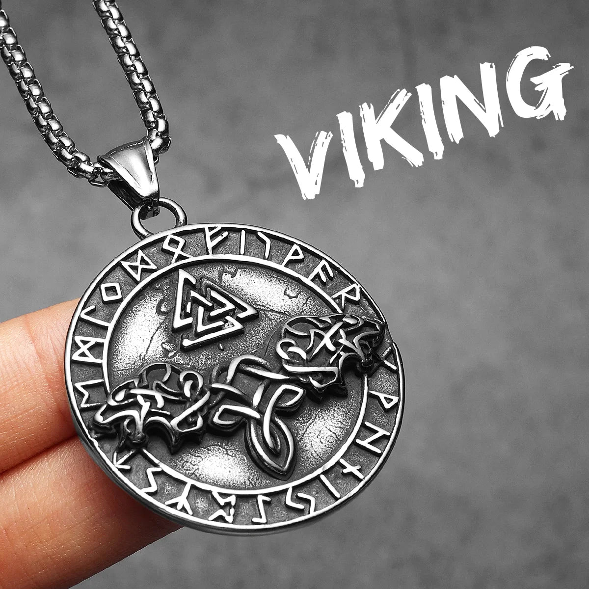 Viking Compass Odin Runes Men Necklaces Stainless Steel Pendant Chain Women Punk Fashion Jewelry New Accessories Gifts Wholesale
