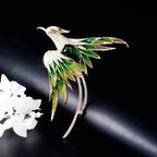 PENDRA Celestial Phoenix Crystal Enamel Brooch