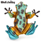 PENDRA Meadow Enamel Frog Brooch
