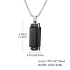 Playable Mini Harmonica Necklace for Men,Rectangular Pendant with Stainless Steel Ball Chain,Punk Music Lover Jewelry Gift