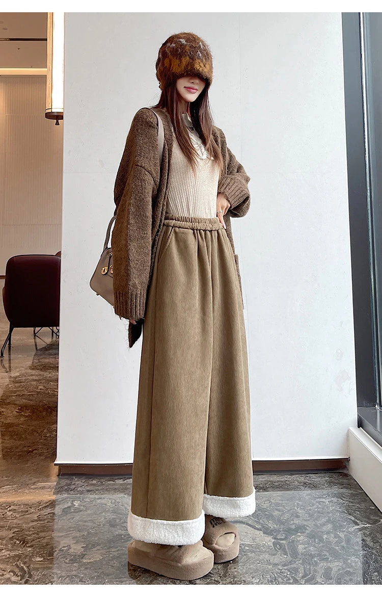 PENDRA Corduroy Splicing Lamb Pants