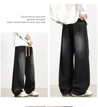PENDRA Embroidery Washed Straight Pants