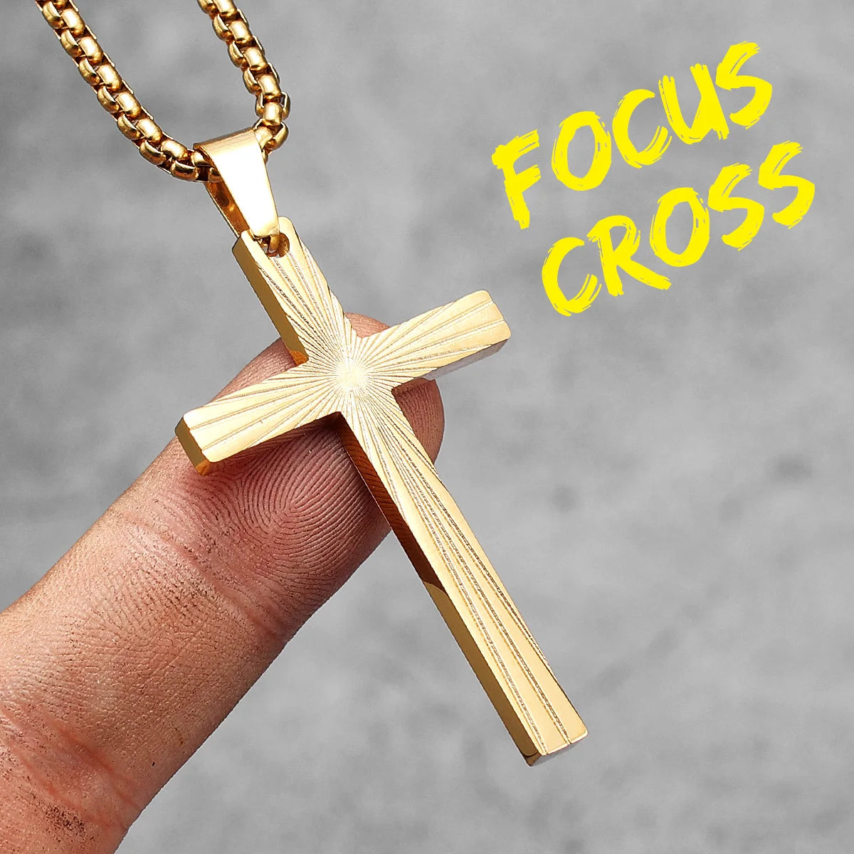 PENDRA Refract Light Cross Steel Necklace