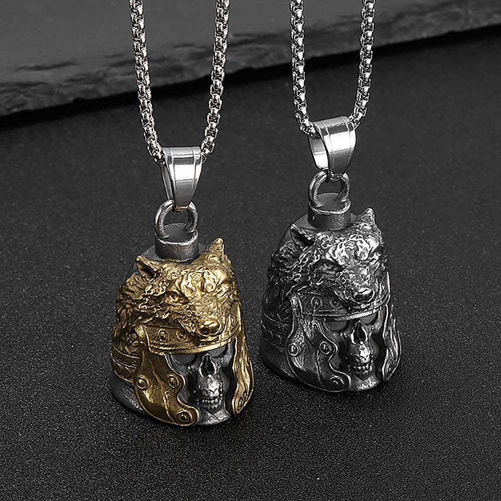 PENDRA Wolfbell Viking Warrior Wolf Bell Pendant