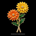 PENDRA Birthflower Enamel Birthday Flower Brooch