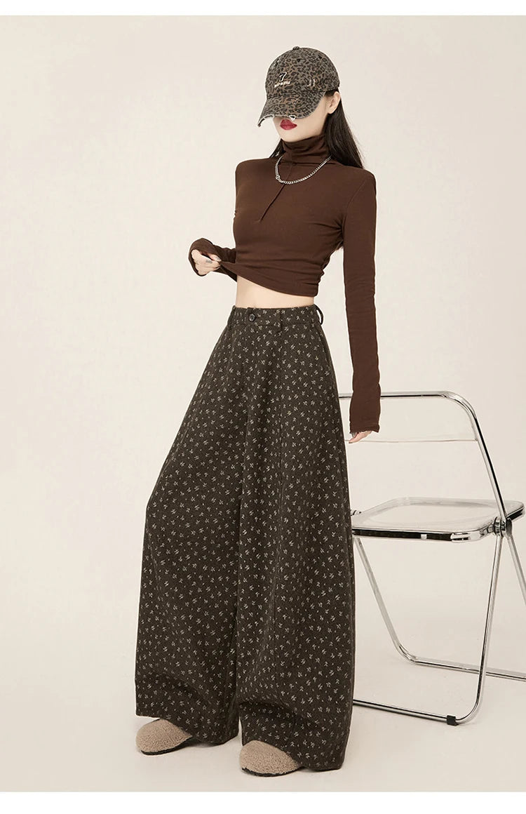 PENDRA Lazy Floral Woolen Pants