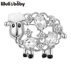 PENDRA Cute Crystal Sheep Brooch