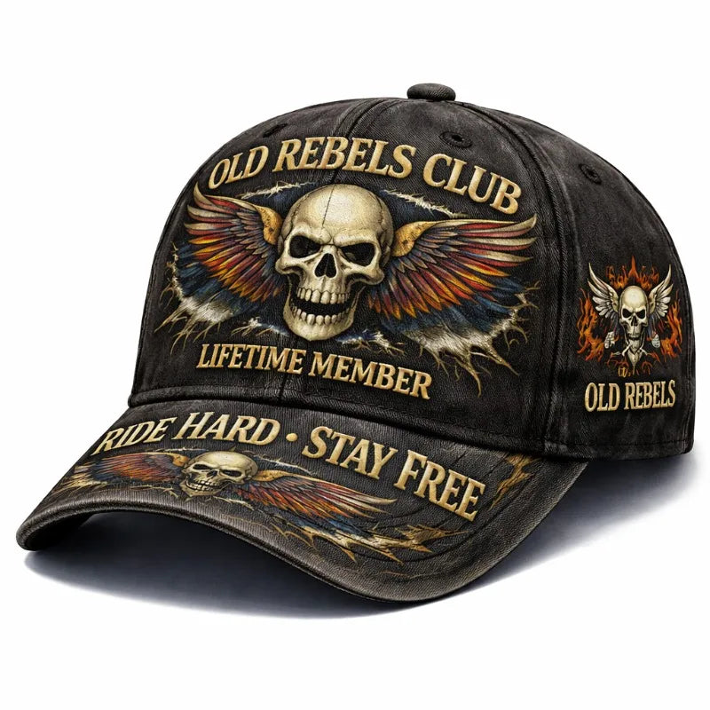 Old Rebels Club Lifetime Member Cap: A Highly Collectible Bold Edgy Piece with Distinctive Themed Design