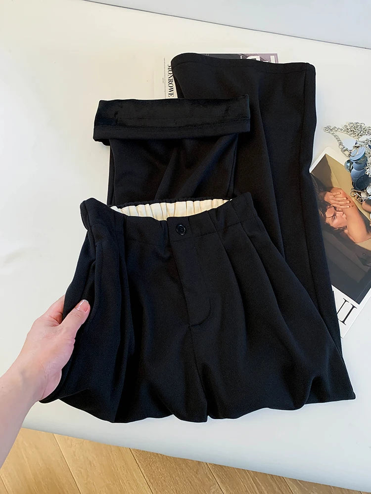 PENDRA Cashmere Touch High Waist Wide Leg Pants