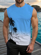PENDRA Sports Sleeveless Hawaiian Seaside T-Shirt