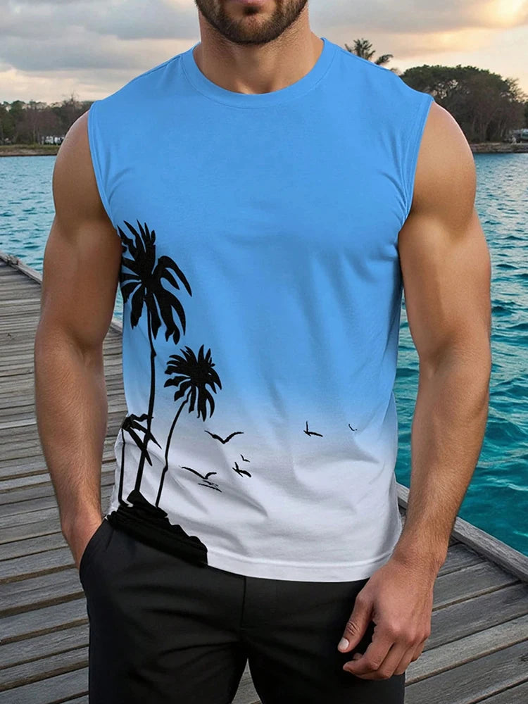 PENDRA Sports Sleeveless Hawaiian T-Shirt