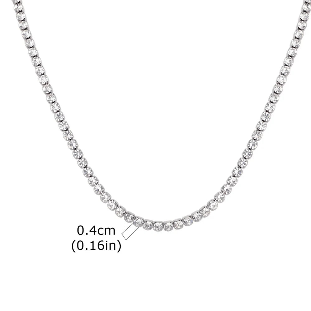 PENDRA Zircon Tennis Chain Necklace