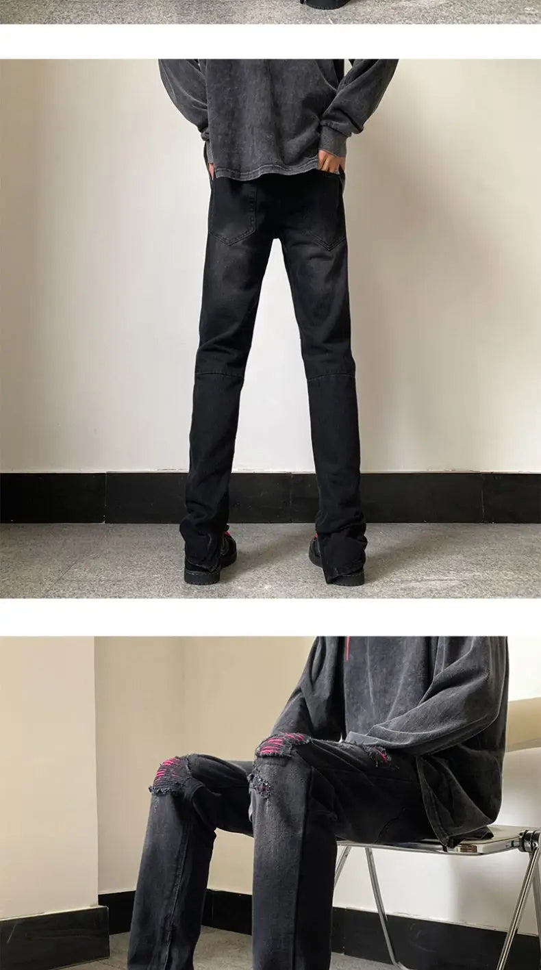 PENDRA Washed End Ripped Pants