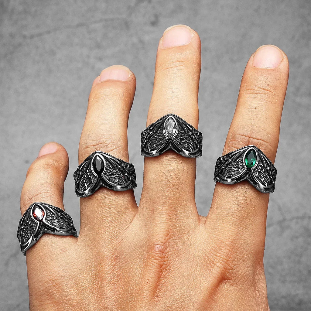 PENDRA Fallen Angel Wings Steel Ring