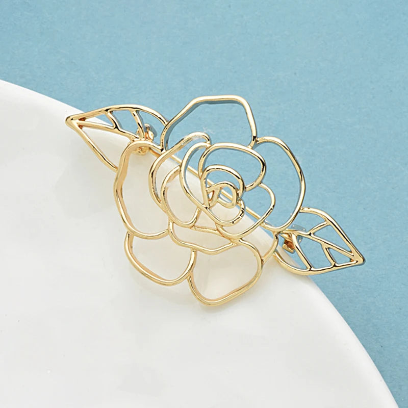 PENDRA Rosalia Rose Flower Brooch