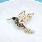 PENDRA Humminggleam 2-Color Rhinestone Hummingbird Brooch