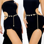 PENDRA Bellaara Metal Pearl Minimal Waist Chain Belt