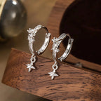 PENDRA Black Agate Geometry Sterling Earrings