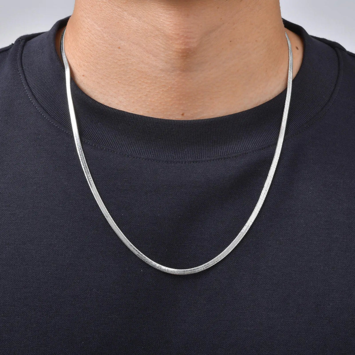 Punk Silver Color Chain Necklace for Men Women,Hip Hop Stainless Steel Braided Link Chokers,Classic Metal Jewelry Gift
