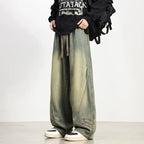 PENDRA Embroidery Washed Straight Pants