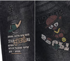 Original Brand Men's Clothing Autumn and Winter New Trend Letter Embroidered Jeans Men's Slim Fashion Korean Elastic Trousers