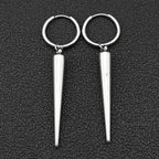 Gothic Silver Color Rivet Drop Earrings for Women Men Punk Hip Hop Metal Geometric Cone Pendant Earrings Y2K Party Jewelry Gift