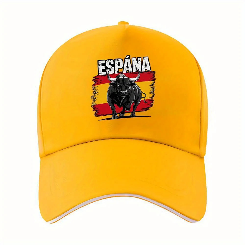 1pc of "ESPANA" Featuring a Spanish Bull, a Printed Baseball Cap That Is Unisex And Appropriate for Any Season