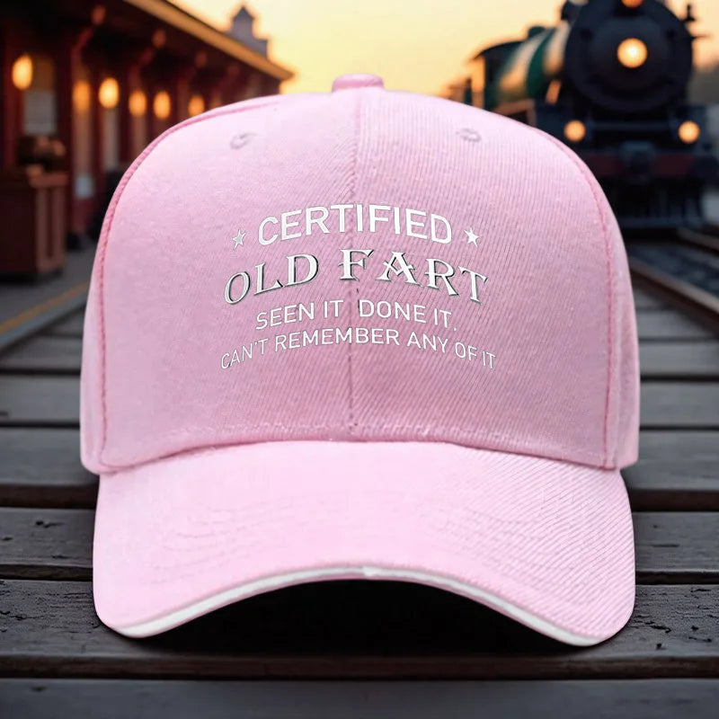 1pc Adjustable Baseball Cap Dad Hat with " Old Fart" Print - Lightweight, Comfortable Polyester cap for Men and Women, Perfect f