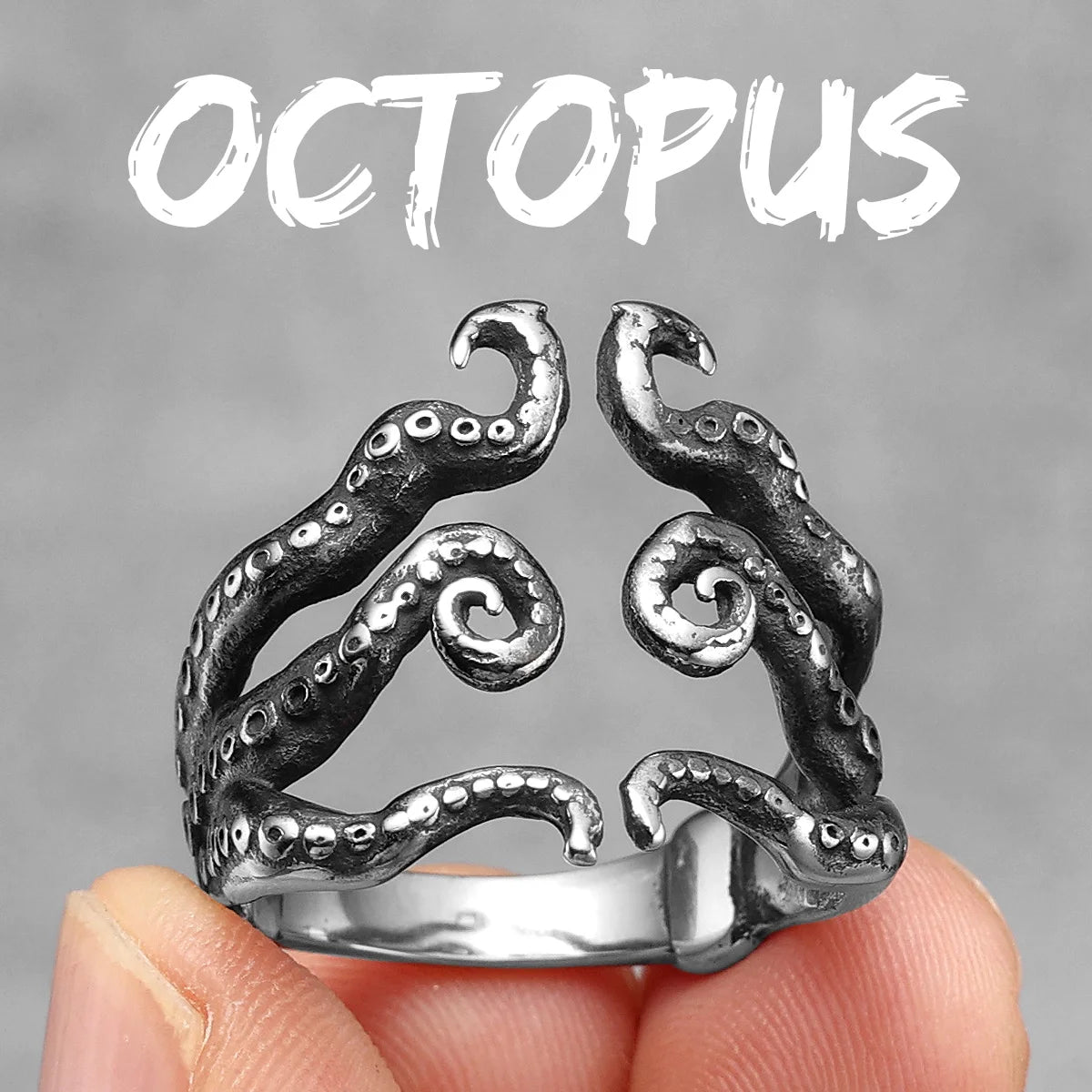PENDRA Octopus Squid Tentacle Steel Ring