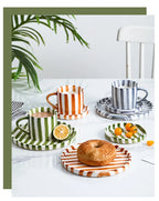 Simple ceramic coffee cup and saucer high-value coffee cup and saucer set household water  afternoon tea European and saucer ins