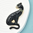 PENDRA Shadowclaw Enamel Leopard Brooch