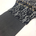 PENDRA Bellaelle Black Floral Gothic Corset Belt