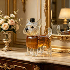JJWest Highland Terrier Shaped Whiskey Decanter, Clear Glass Liquor Bottle for Bourbon/Brandy, Unique Bar Decor & Dog Lover Gift